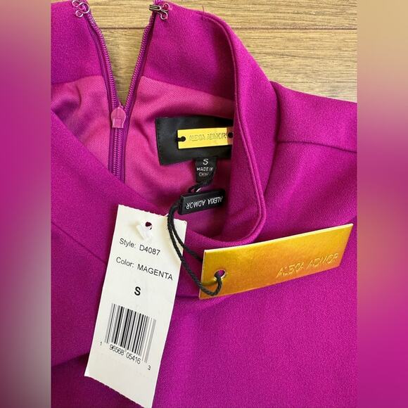 NWT Alexia Admor Willow Wide Leg Short Sleeve Jumpsuit in Magenta Size Small - Picture 6 of 12